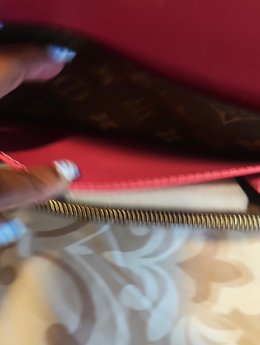 Inspired Monogram Snap Wallet in Brown with Pink Button - Picture 5 of 10